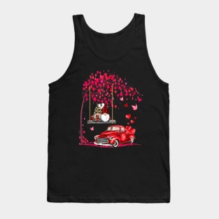 Gnomes Red Truck Tree Valentine's Day Gift Shirt Tank Top